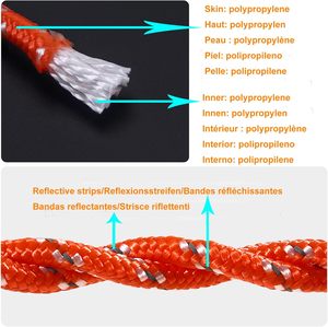 Cuerda <span class=keywords><strong>de</strong></span> Rescate Flotante Resistente, Cuerda <span class=keywords><strong>de</strong></span> Emergencia Reflectante para Remo, Surf, Pesca, Rafting y Rescate Acuático - Product Image 5