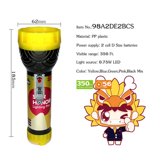 Hổ Nhà Lãnh Đạo Xe Đạp Lớn Đầu Lớn Pin Khô Nhiều Màu Cắm Trại Nhựa OEM LED Ánh Sáng Ngọn Đuốc Đèn Pin - Product Image 3