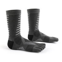Chaussettes de sport professionnelles pour hommes à cinq doigts, mi-mollet, Coolmax, séchage rapide, compression, pour marathon et activités de plein air