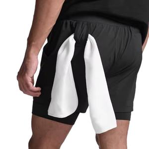 Shorts de course pour hommes, design athlétique tendance, maille légère, pour la salle de sport, entraînement, fitness - Product Image 2