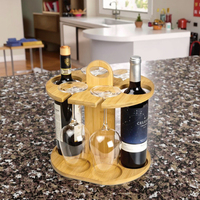 Meuble de maison moderne de haute qualité, présentoir de comptoir, étagère de rangement en bambou, support de bouteilles de vin, présentoir à vin