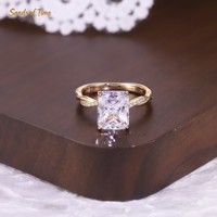 Bague classique en argent S925 avec pierre de moissanite taille radiant 1ct 2ct 3ct 4ct 5ct pour commande en gros sous marque privée pour hommes