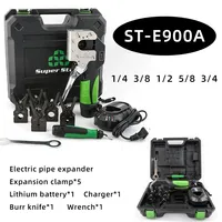 Kit Électrique de Dudgeonnage pour Tubes en Cuivre, Évaseur Automatique sur Batterie Lithium pour Climatiseurs et Réfrigérateurs ST-E900A
