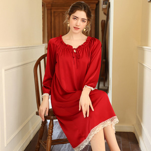 Nuovo stile da donna <span class=keywords><strong>camicia</strong></span> da <span class=keywords><strong>notte</strong></span> a <span class=keywords><strong>maniche</strong></span> <span class=keywords><strong>lunghe</strong></span> in seta di ghiaccio per la primavera e l'estate pigiama Sexy e dolce stile per la casa - Product Image 1