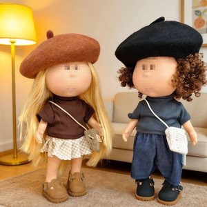 [Solo Ropa] Ropa para Muñeca Española Mia Potato de 24 cm, Vestido con <span class=keywords><strong>Boina</strong></span>, Minifalda, Atuendo Cool para Niña, Accesorios de Poliéster/Algodón 14+ - Product Image 1