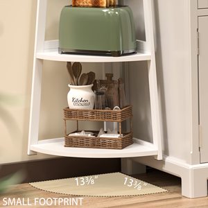 Étagère d'angle en bambou Étagère d'angle en bambou à 4 niveaux Étagère d'angle en bambou à échelle ouverte, support d'étagère moderne dans le salon OEM/ODM - Product Image 3