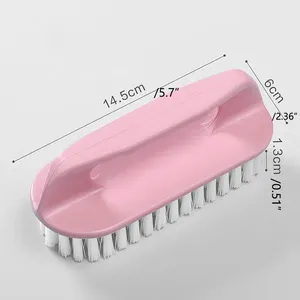 1PC Stiff Bristle <b>Shoe</b> Wash Plastic Brush Multi-<b>functional</b> Household Hand-held Cleaning Brush Laundry Bathroom Brush - Product Image 2