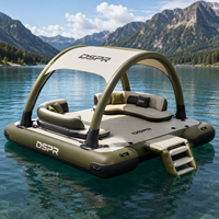Plateforme flottante gonflable pour location de vacances à la plage, quai spacieux pour se détendre, observer les paysages et socialiser