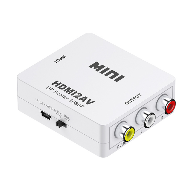 Portable 1080P Mini for HDMI to AV Adapter Converter for Set Top Box and Media Devices