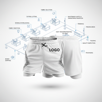Fan-Fußballshorts 160gsm Gestrickt - Herren Casual Sportshorts mit Kontrastpaspeln für Sommer-Sport und Strand