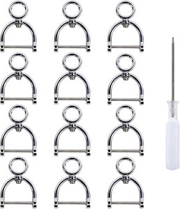 Anillos en D giratorios en forma de herradura, anillos en U, grilletes semicirculares con tornillo y destornillador para manualidades de cuero, correas y reemplazo de bolsos DIY - Product Image 1