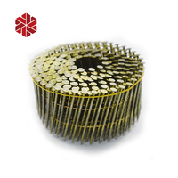 Clous de bobine collés de fil à 15 degrés 2.5mm x 50mm 1-3/4 pouces palette revêtue brillante tige d'anneau lisse clou de bobine de fil galvanisé plat
