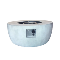 Table de jardin ronde de 36 pouces avec foyer en béton, gaz propane, puissance calorifique 50000BTU