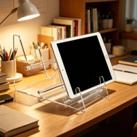 Support de tablette iPad pour comptoir de bureau, robuste, clair, pratique, avec angle de vision réglable, personnalisable OEM