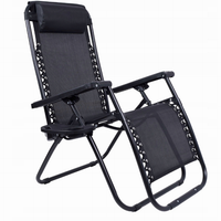 Chaise inclinable zéro gravité de qualité supérieure, chaise longue pliable avec appui-tête réglable pour patio et bureau
