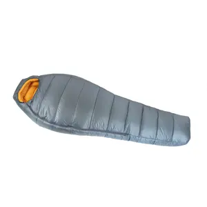 Saco de dormir momia Venta caliente plumón de ganso impermeable Opp saco de dormir de invierno para adultos clima frío y cálido 300T Nylon Cire