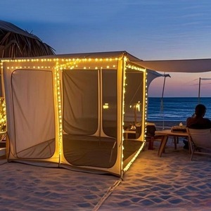 Tragbares Doppelschicht-Markisen zelt mit Aluminium rahmen Wasserdichte quadratische Oxford-Leinwand struktur für Camping im Freien - Product Image 1