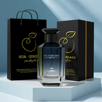 Nouveau produit bouteille de parfum en verre transparent vide à sertir 30ml 50ml 100ml vaporisateur de parfum noir de luxe avec emballage en boîte