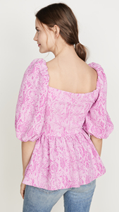 Offre Spéciale d'été à manches courtes imprimé peau de serpent rose personnalisé manches bouffantes dames <span class=keywords><strong>chemisier</strong></span> - Product Image 3