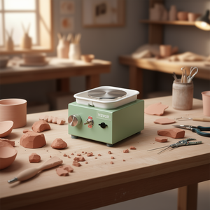 Mini tourne-disque en céramique 0-320 tr/min, vert, pour poterie et émail, pour travaux artistiques - Product Image 2