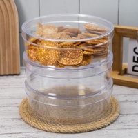 Boîte à pâtisserie ronde en PS de qualité alimentaire, épaisseur 1 mm, haute transparence, 158x50 mm, 650 ml, pour pâtisserie, gâteau, salade - Guangdong JNH-047