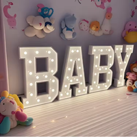 En gros, Grandes lettres lumineuses empilées à deux rangées, 4 pieds, en acier inoxydable, avec support de toile de fond LED, pour intérieur, bureau, commerce de détail, mariage