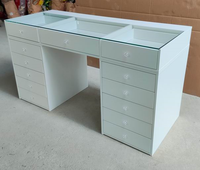 Coiffeuse Moderne Blanche avec Miroir et Tiroirs, Offre Spéciale d'Usines de Meubles pour Chambre en Bois