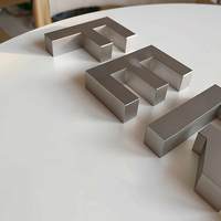 Lettres 3D en acier inoxydable de petite taille, non lumineuses, personnalisées, logo métallique pour boutique de bijoux, présentoir mural
