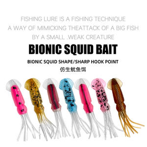 เหยื่อตกปลาทะเล ไบโอนิค ทรงปลาหมึก เหยื่อยางนิ่ม สแตนเลส 12 ซม. แบบกลวง/แบบมีสี ท่อสองชั้น ปลาหมึกเทียม เหยื่อยางนิ่ม - Product Image 2