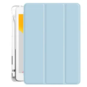 For ipad 10.2 2019 Case mit Pencil Holder Ultra Slim Soft TPU Back und Stand Cover mit Auto Sleep/Wake Smart Leather Shell