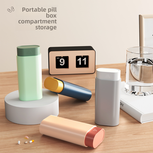 Organizzatore di medicina settimanale 7 giorni di viaggio in ABS materiale Push-Pull contenitore per pillole 3 scomparti per Tablet Dispenser portapillole - Product Image 2