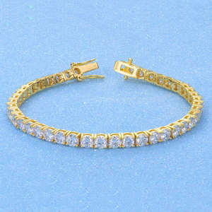Pulsera de Tenis de Plata S925 con Incrustaciones de Moissanita, Joyería de Diamantes Completos, Pulsera de Cadena VVS, Regalo - Product Image 3