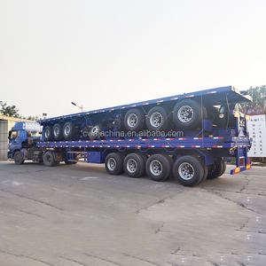 Novo Usado 30 40 Toneladas 60 Toneladas 3 4 Eixos 40ft feet 45ft 50ft Container <span class=keywords><strong>Trailer</strong></span> Flatbed Semi Trailers - Product Image 2