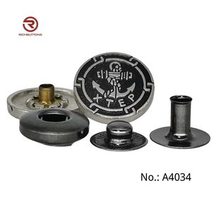 Boutons-pression métalliques à ressort en laiton noir, argent, or, personnalisés avec logo, <span class=keywords><strong>prix</strong></span> d'usine, 4 pièces pour <span class=keywords><strong>manteau</strong></span> - Product Image 3