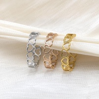 Cincin jantung jari kaki dapat disesuaikan baja tahan karat untuk wanita perhiasan kaki berlapis emas Set cincin jari terbuka pantai berbagai jenis