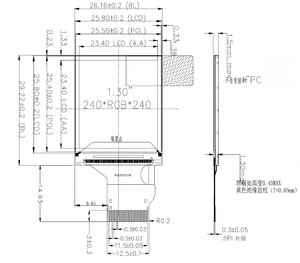 Topwin küçük TFT-LCD ekran 1.3 inç 240x240 piksel çok renkli TW133TIF05 bağlayıcı tipi 4 telli SPI paralel arabirim ekranı - Product Image 2