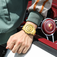 Reloj de Cuarzo Poedagar 670 para Hombre, con Esfera sin Espejo, Resistente al Agua, con Correa de Acero Inoxidable
