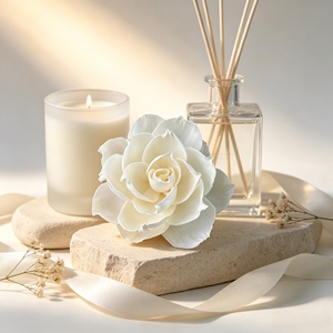 Livraison directe |   Plusieurs styles disponibles, diffuseurs de parfum en fleurs de Sola de 8 cm, fleurs en bois de Sola, décoration d'intérieur, fleurs séchées - Product Image 2