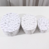 Boîte cadeau ovale en carton rigide de style français à motif floral - Conception à ouverture facile pour l'emballage de gâteaux d'anniversaire et de la Fête de la Mi-Automne pour les meilleurs amis