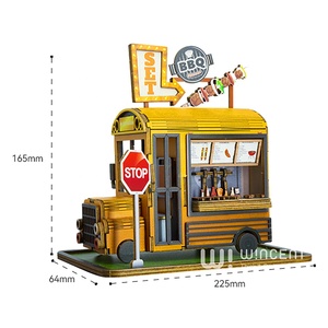 Attach Acrylic Dust Cover Handmade <strong>Kit</strong> Dolls House Miniature <strong>Kit</strong> Wholesale 3d Jigsaw Wood Puzzle <strong>Diorama</strong> Toy for Kids - Product Image 2