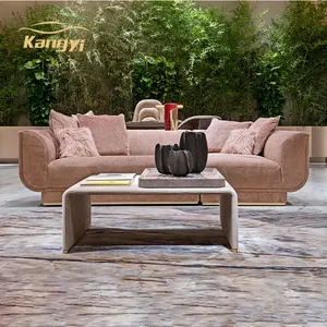 2024 nouveau style de luxe Design Simple canapé meubles de maison 3 places canapé ensemble salon flanelle canapés modulaires