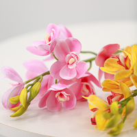 Fleur artificielle de cymbidium cerisier de haute qualité en gros pour mariage, festival, Noël, Pâques, décoration intérieure, arrangement floral