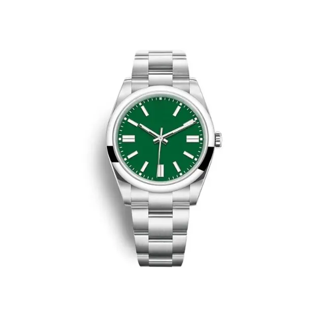 Jam tangan mewah Dial hijau Arab jam tangan Seiko gerakan kustom bercahaya merek jam tangan pria otomatis