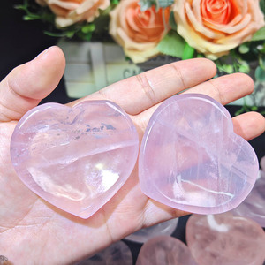 Bol en cristal de <span class=keywords><strong>quartz</strong></span> <span class=keywords><strong>rose</strong></span> naturel sculpté à la main, en forme de cœur, prix de gros, décoration d'intérieur pour cadeau de mariage - Product Image 4