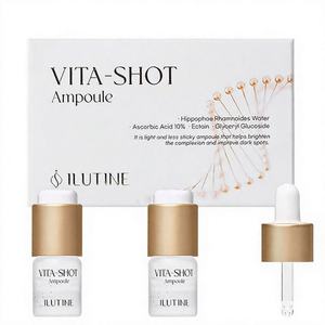 Ampoule éclaircissante et blanchissante liquide à l'acide hyaluronique et à la vitamine C pour un éclat rapide du visage, absorption rapide, pour hommes et femmes, quantité pour 2 semaines - Product Image 1