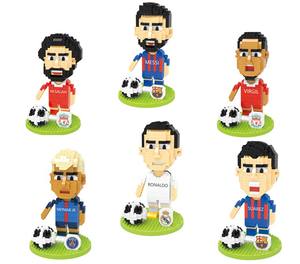 HY Figurines de joueurs de football en briques, Pedri <span class=keywords><strong>Messi</strong></span> <span class=keywords><strong>Bale</strong></span> Kaka, mini blocs de construction, figurines à assembler, jouets de collection, Juguetes - Product Image 1