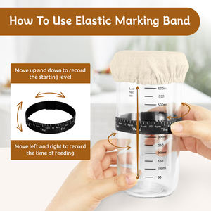 Sauerteig-Starter-Set – Spatel, Glasabdeckung, Thermometer, Fütterungsband mit Datumsmarkierung, Sauerteig-Starterglas für Bäcker - Product Image 3