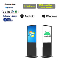 Kiosco de Pantalla Táctil LCD Ultrafino de 55 Pulgadas con Sistema Android y Windows, Antideslumbrante, para Interiores, con SDK de Animación Publicitaria