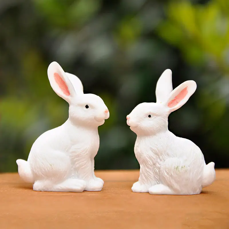 Bestseller Osterhasen Kaninchen Statuette Frühling weiß sitzen-sitzen-anfällig Harz Hase Wohnkultur und Geschenk