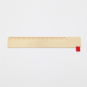 MAXERY Règle en laiton doré Règle droite pratique Outils de dessin Vintage Métal Cuivre Signet Échelle Gravée Règle - Product Image 3